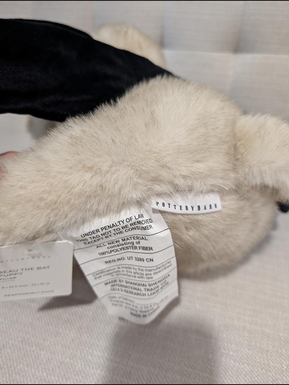 Pottery Barn Beau The Bat Puppy Pillow - Picture 4 of 10